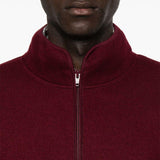 Felpa in lana con mezza zip in bordeaux Sunflower - uomo 
