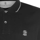 Polo con logo in nero Brunello cucinelli - uomo 
