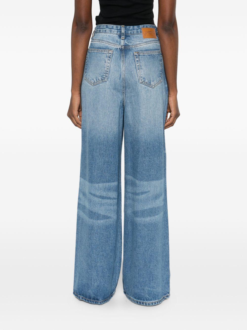 Jeans larghi a gamba larga in blu Ganni - donna 