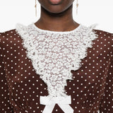 Abito midi a pois in marrone Alessandra Rich - donna 