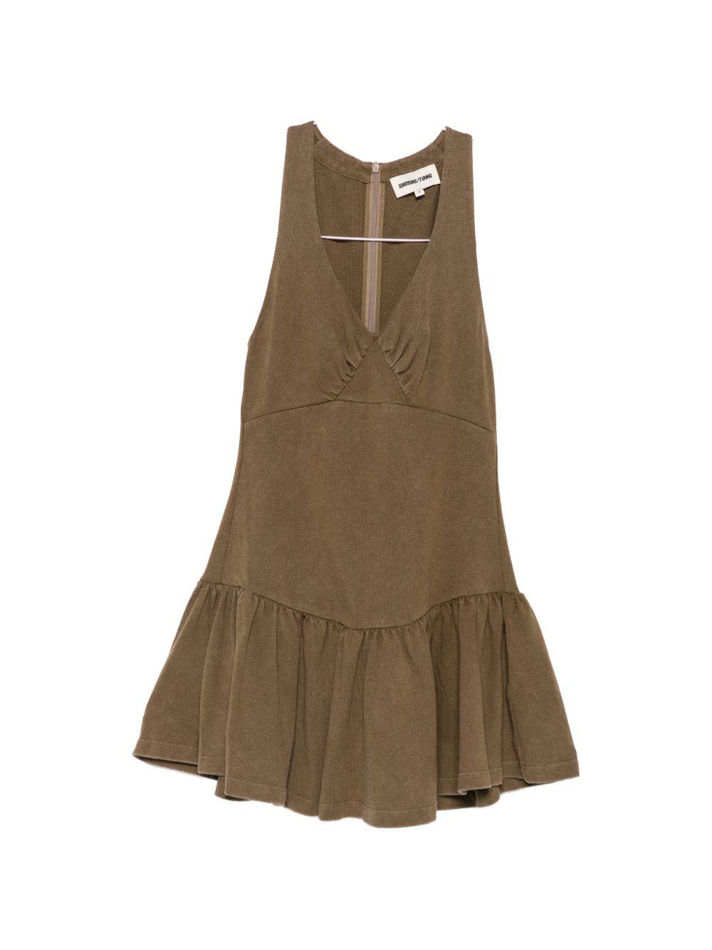Abito con scollo a V in verde Shushu/tong - donna 