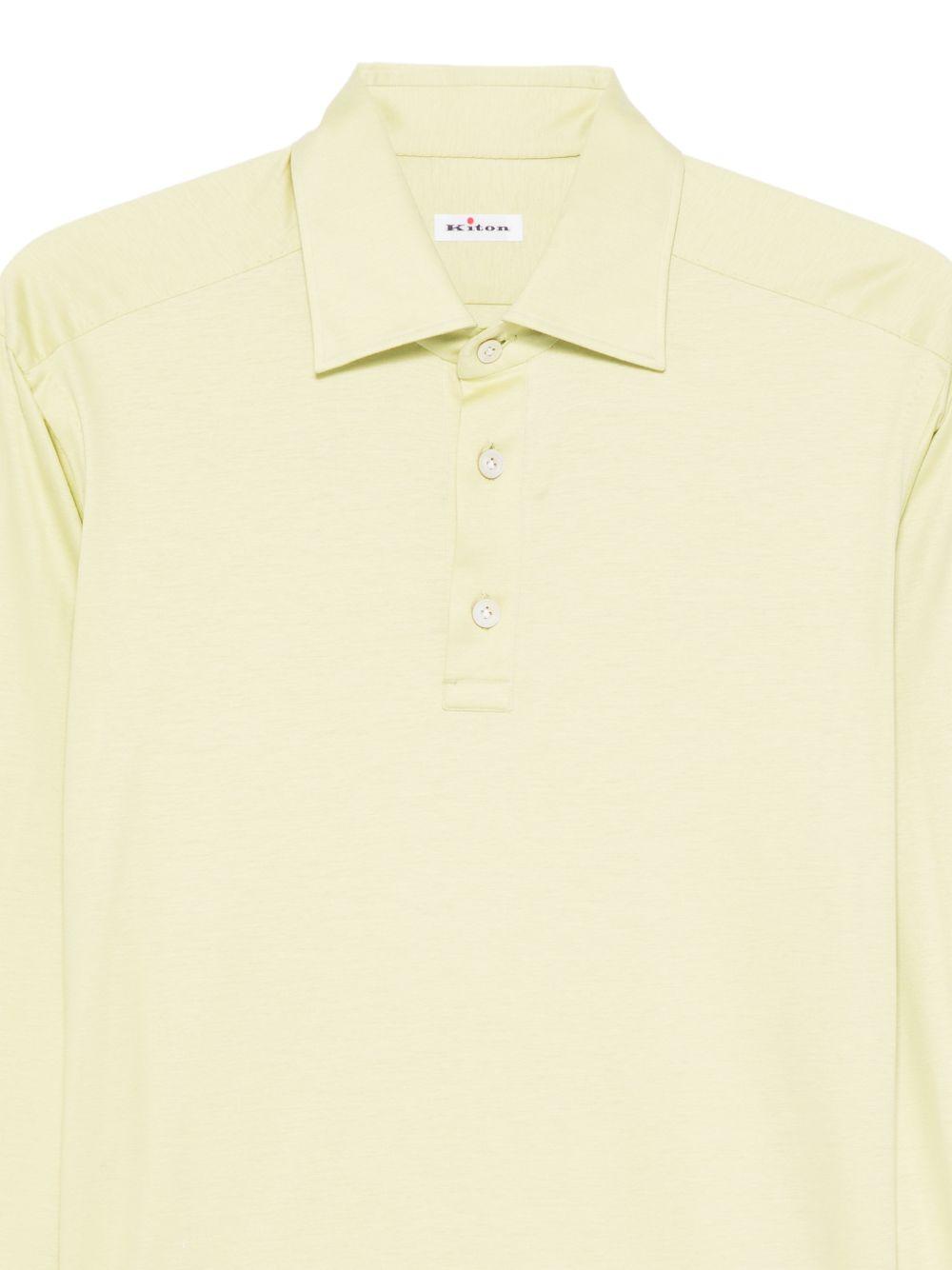 Polo a maniche lunghe Positano in verde Kiton - uomo 