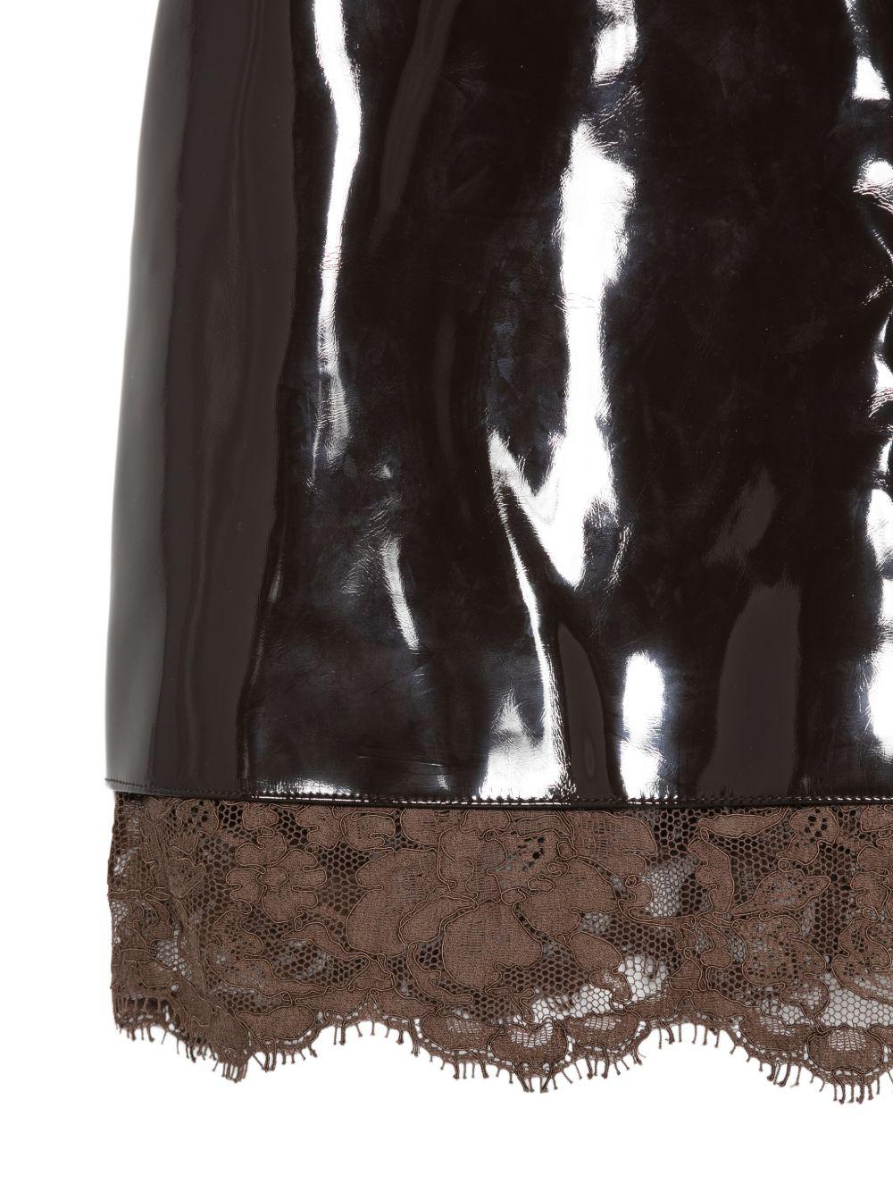 Gonna mini con dettaglio in pizzo in marrone Rowen rose - donna 