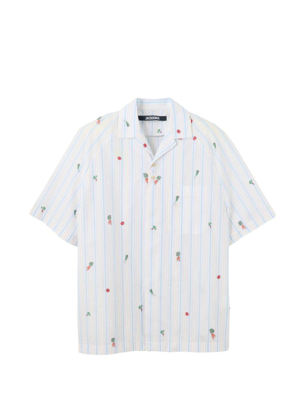 Camicia con stampa grafica la chemise romarin in bianco Jacquemus - uomo 