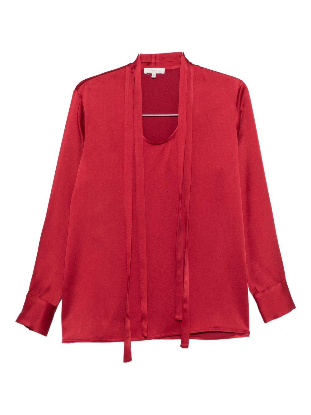 Blusa con collo lavallière in rosso Antonelli - donna 