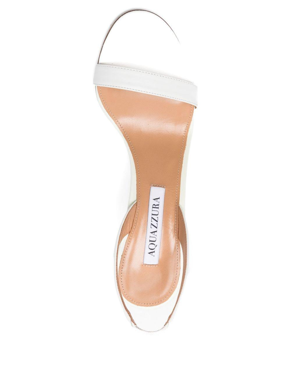Sandali in pelle con cinturino 90mm so nude in bianco Aquazzura - donna 