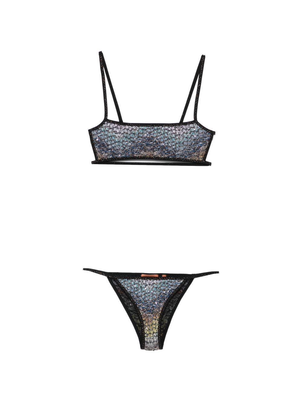 Bikini con motivo a zigzag decorato con paillettes multicolore Missoni - donna 