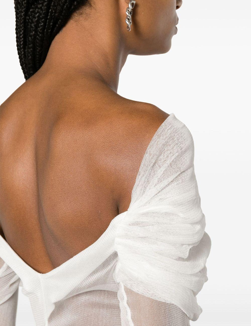 Top veiled in seta in bianco Christopher esber - donna 