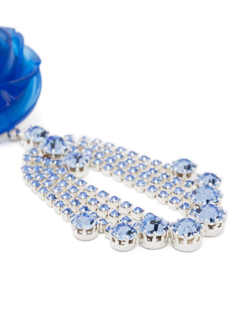 Orecchini decorati con rosa in blu e argento Magda butrym - donna 