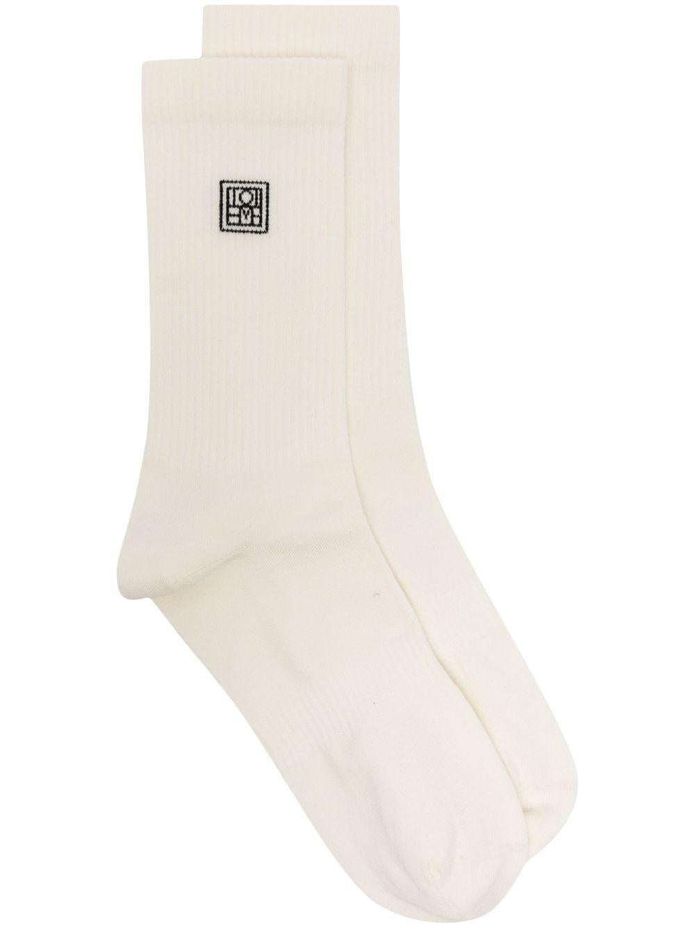 Calzini con logo in avorio Toteme - donna 
