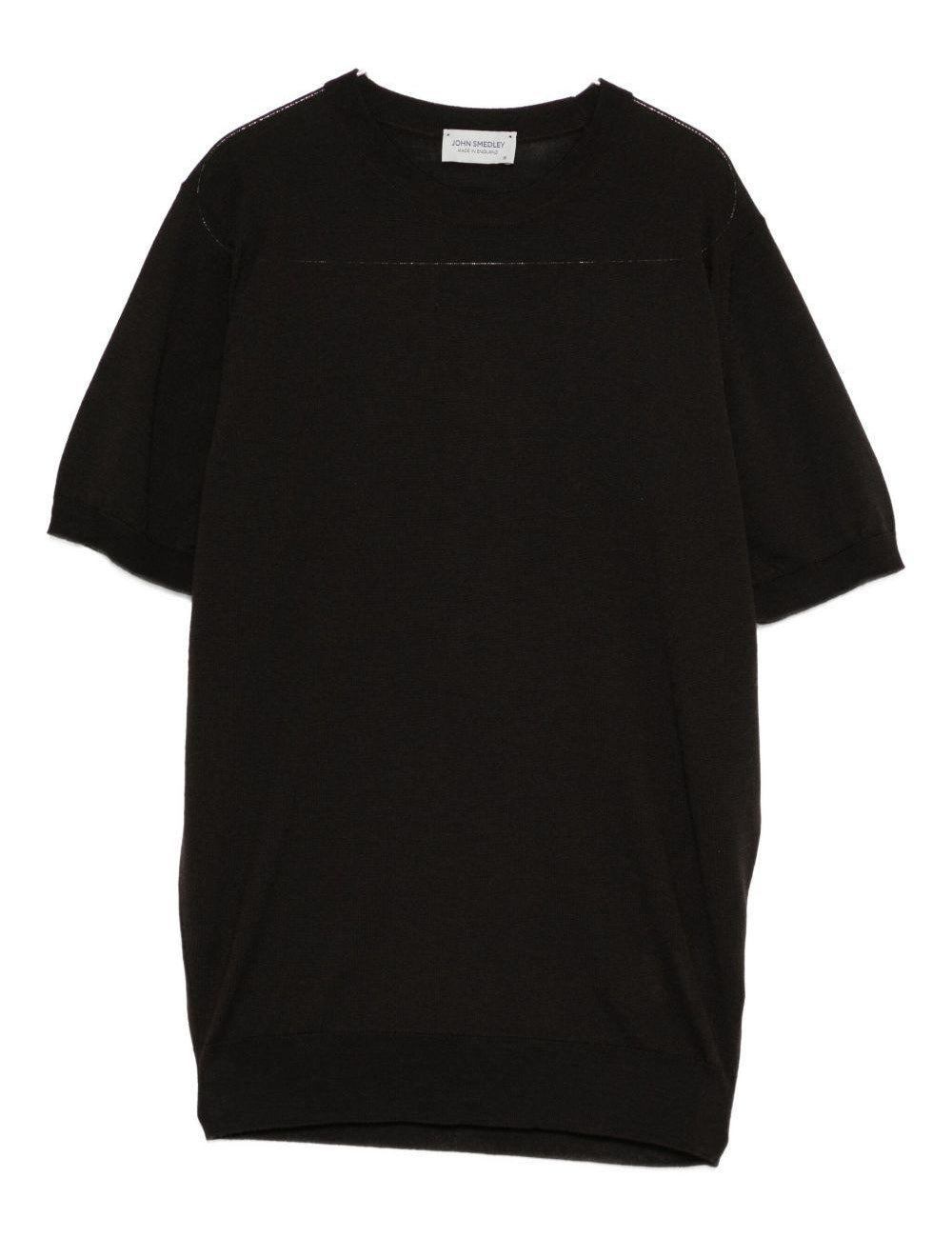 T-shirt in maglia marrone scuro John Smedley - uomo 