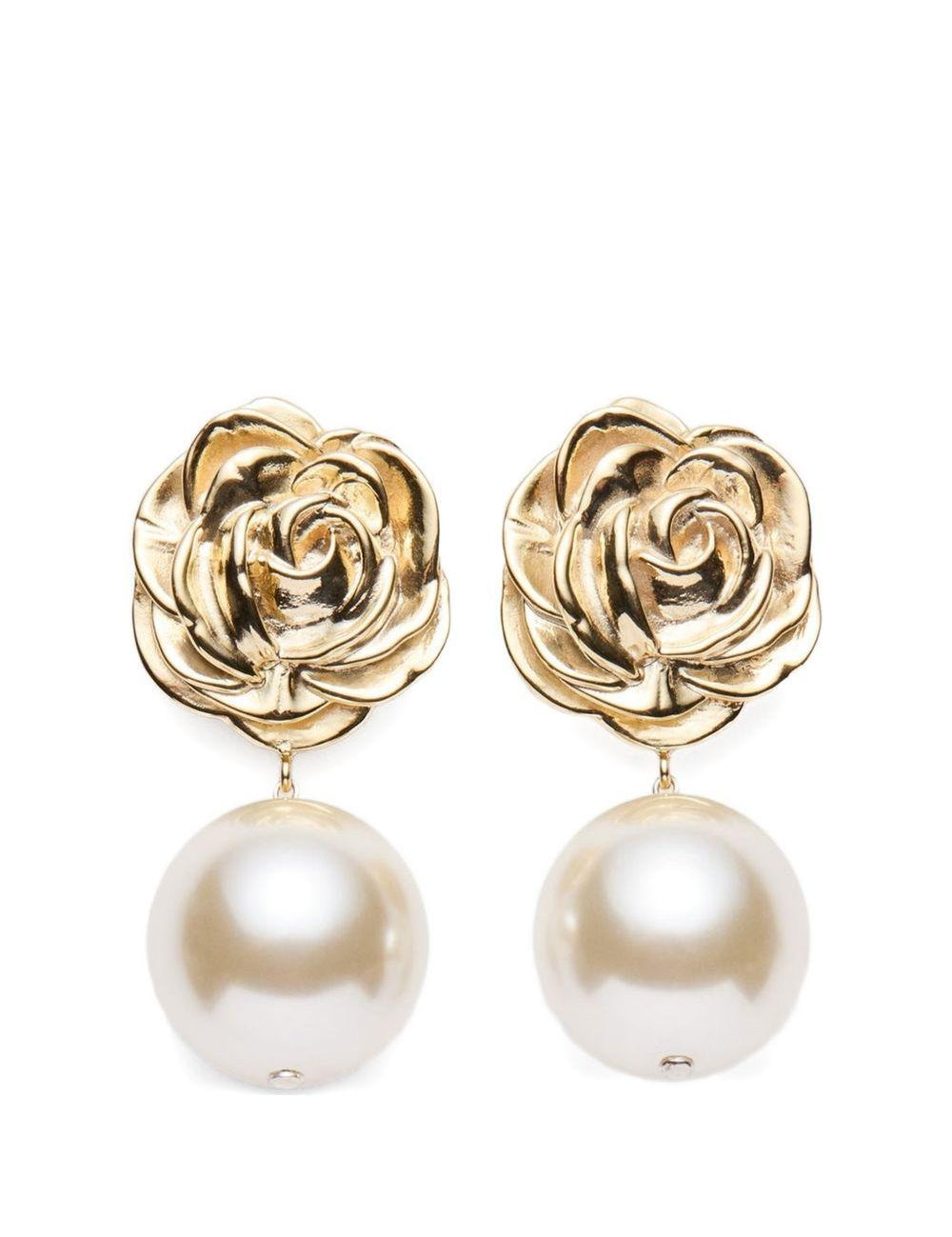 Orecchini pendenti con dettagli a forma di rosa in oro Magda butrym - donna 