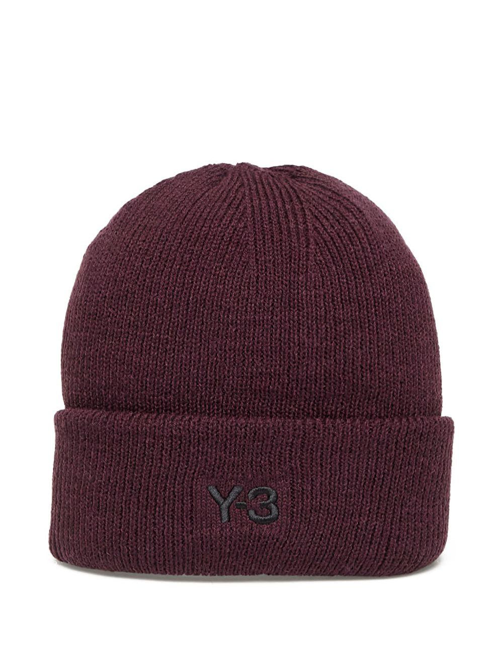 Beanie con logo in bordeaux Y-3 - uomo<BR/> 
