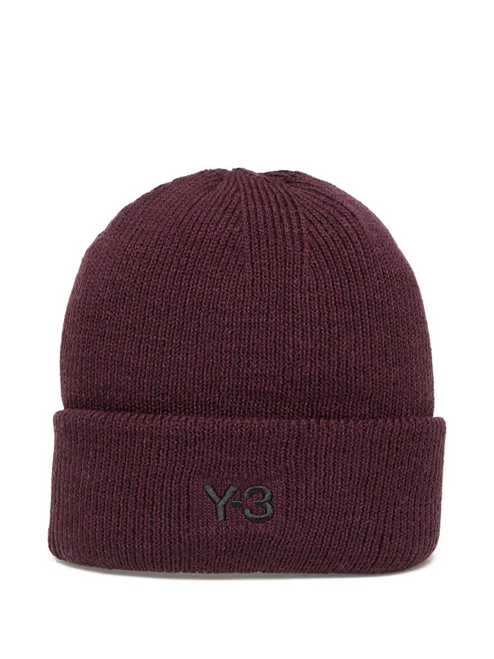 Beanie con logo in bordeaux Y-3 - uomo<BR/> 