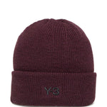 Beanie con logo in bordeaux Y-3 - uomo<BR/> 