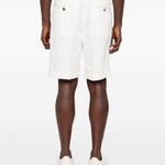 Pantaloncini con bottoni in bianco Brunello cucinelli - uomo 