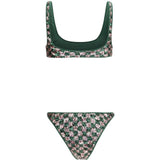 Bikini con paillettes in verde e rosa Oséree - donna 
