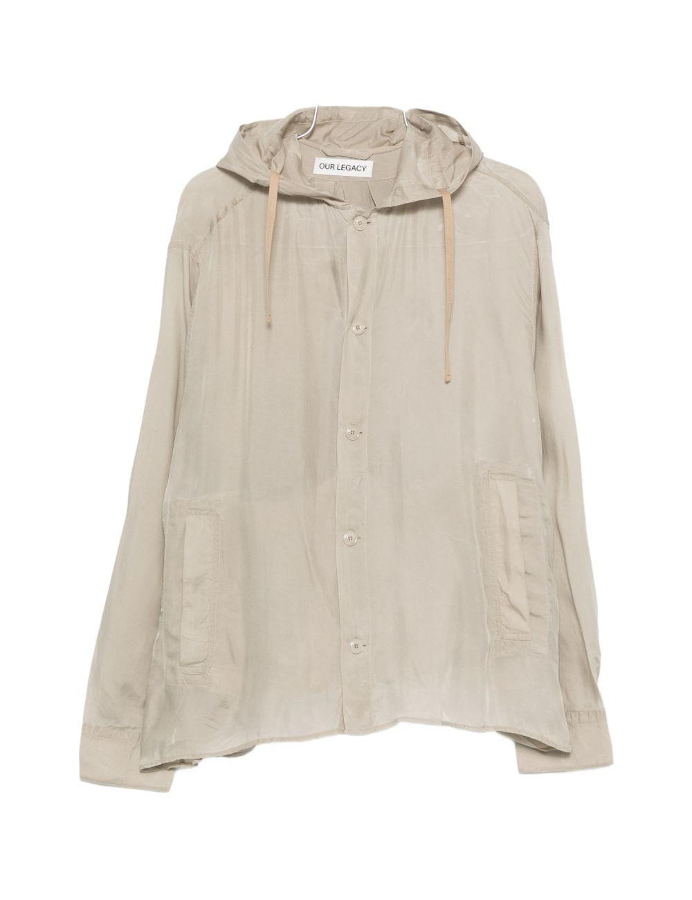 Camicia con cappuccio in grigio Our legacy - uomo 