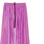 Pantaloni in seta Habotai con coulisse in viola Forte forte - donna 