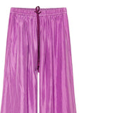 Pantaloni in seta Habotai con coulisse in viola Forte forte - donna 