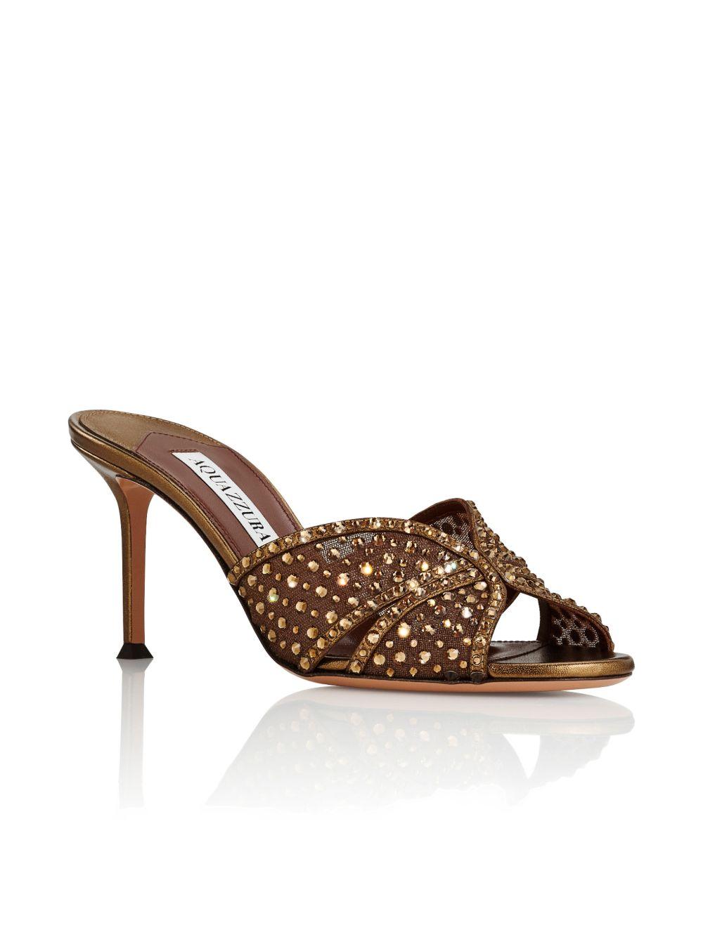 Mules crystal lover in marrone Aquazzura - donna 