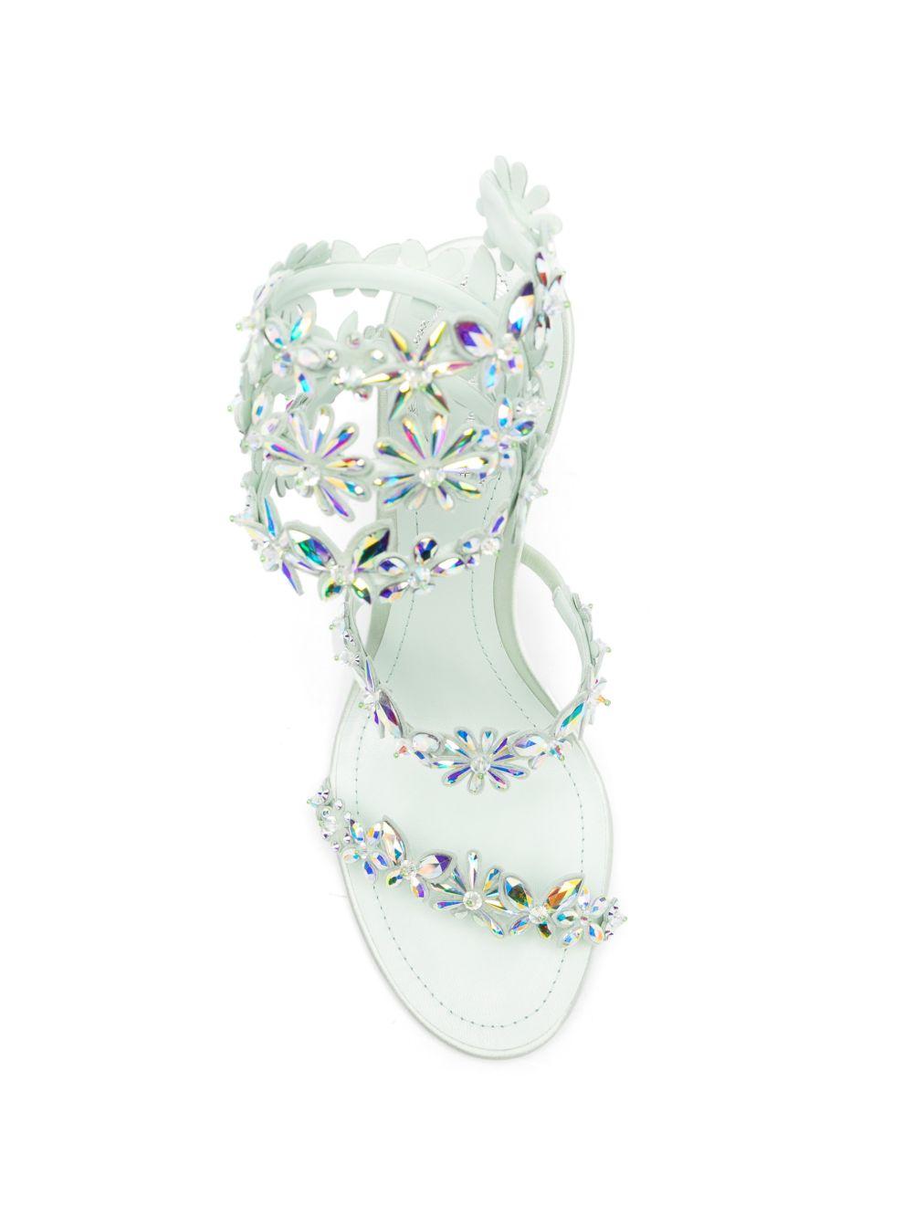 Sandali Eden con motivi floreali in verde acqua Rene caovilla - donna 