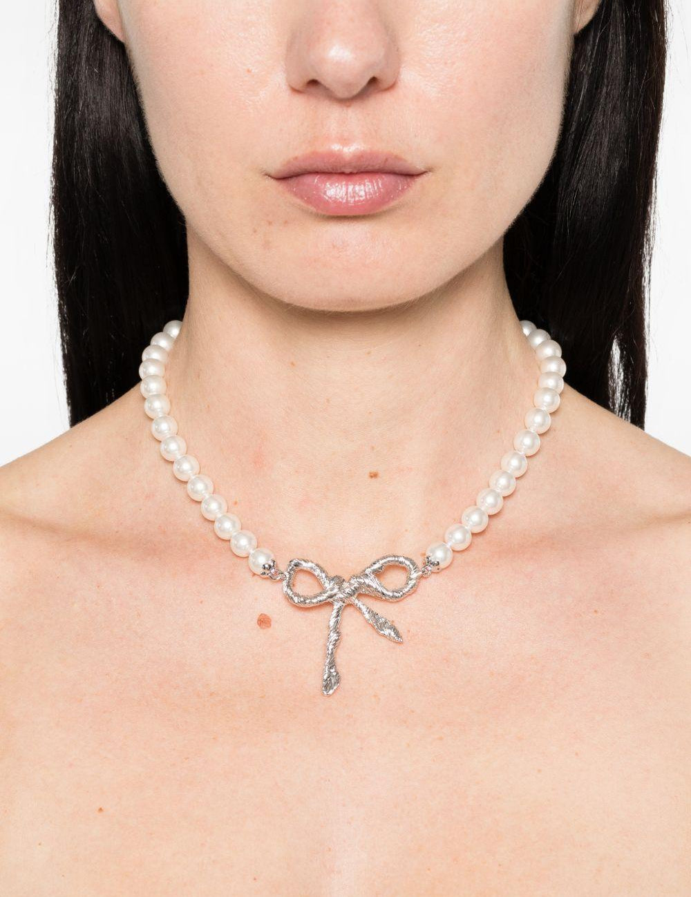 Collana con fiocco in bianco Yvmin - donna 