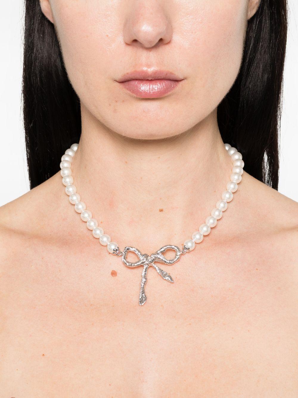Collana con fiocco in bianco Yvmin - donna 