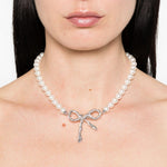Collana con fiocco in bianco Yvmin - donna 