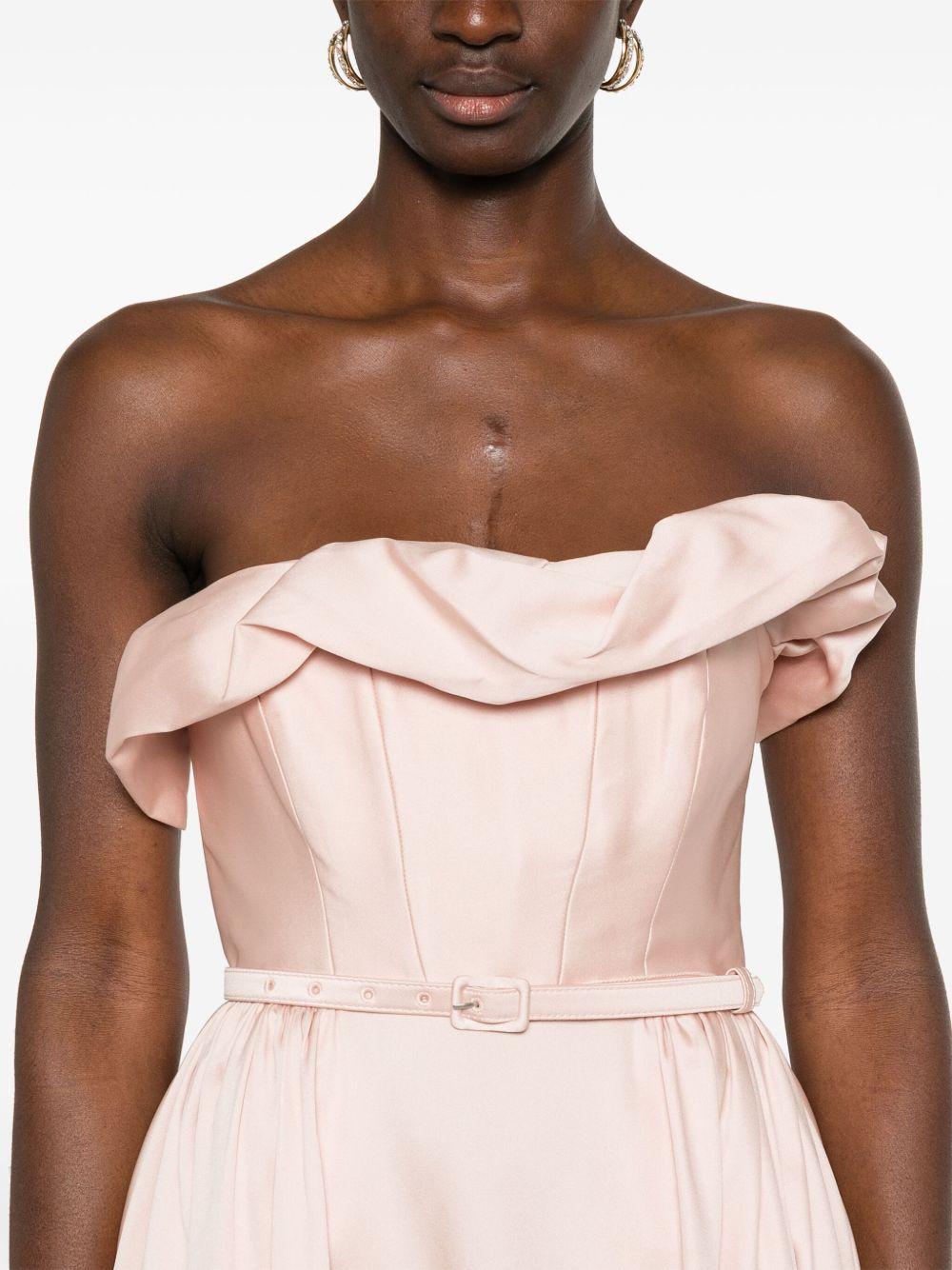 Abito midi con ruches in rosa Roland Mouret - donna 
