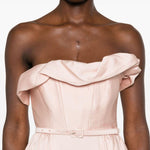 Abito midi con ruches in rosa Roland Mouret - donna 
