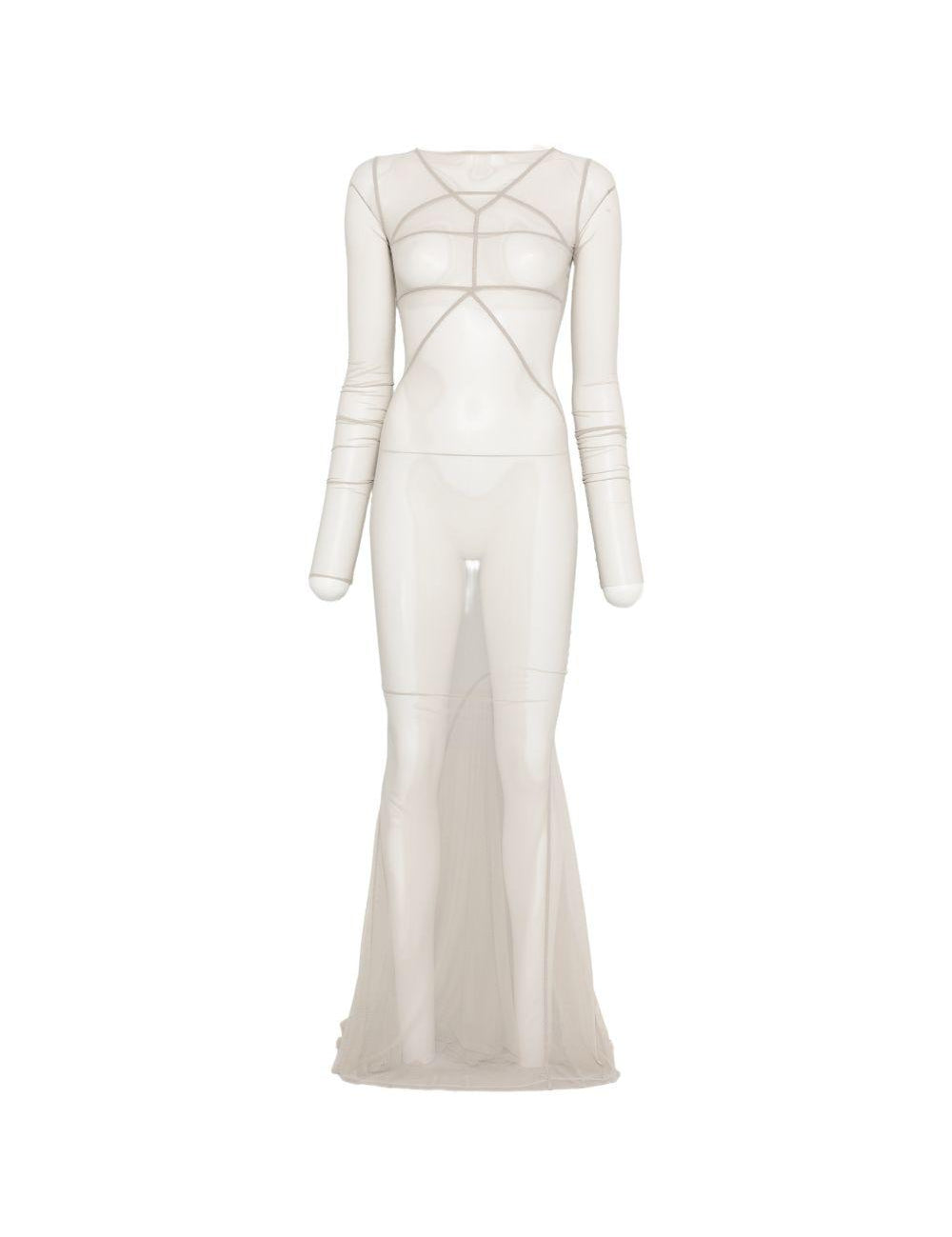 Abito maxi a pannelli temple in grigio Rick Owens - donna 