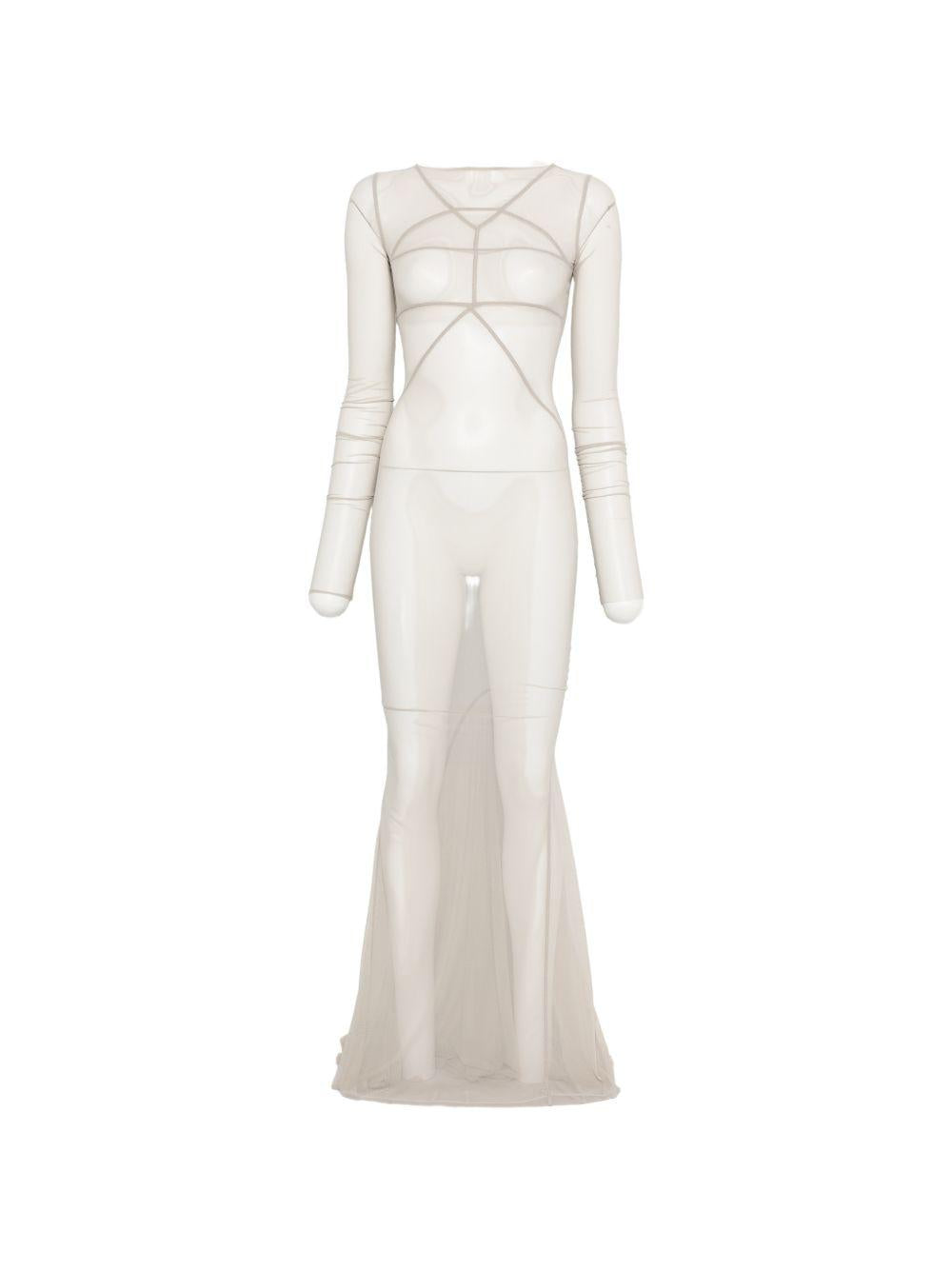 Abito maxi a pannelli temple in grigio Rick Owens - donna 