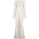 Abito maxi a pannelli temple in grigio Rick Owens - donna 