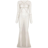 Abito maxi a pannelli temple in grigio Rick Owens - donna 