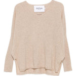 Maglione con scollo a V in beige Gotha - donna 
