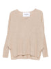 Maglione con scollo a V in beige Gotha - donna
