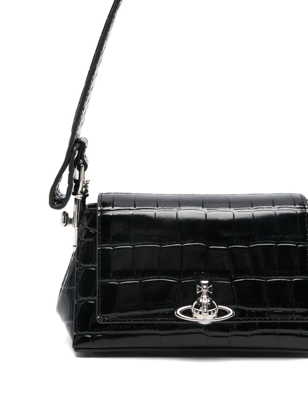 Borsa a spalla Hazel con logo in nero 