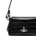 Borsa a spalla Hazel con logo in nero 
