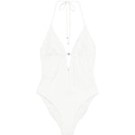 Costume da bagno con targa logo in bianco Tory burch - donna 