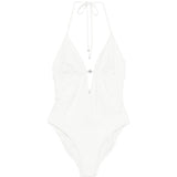 Costume da bagno con targa logo in bianco Tory burch - donna 