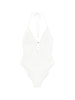Costume da bagno con targa logo in bianco Tory burch - donna