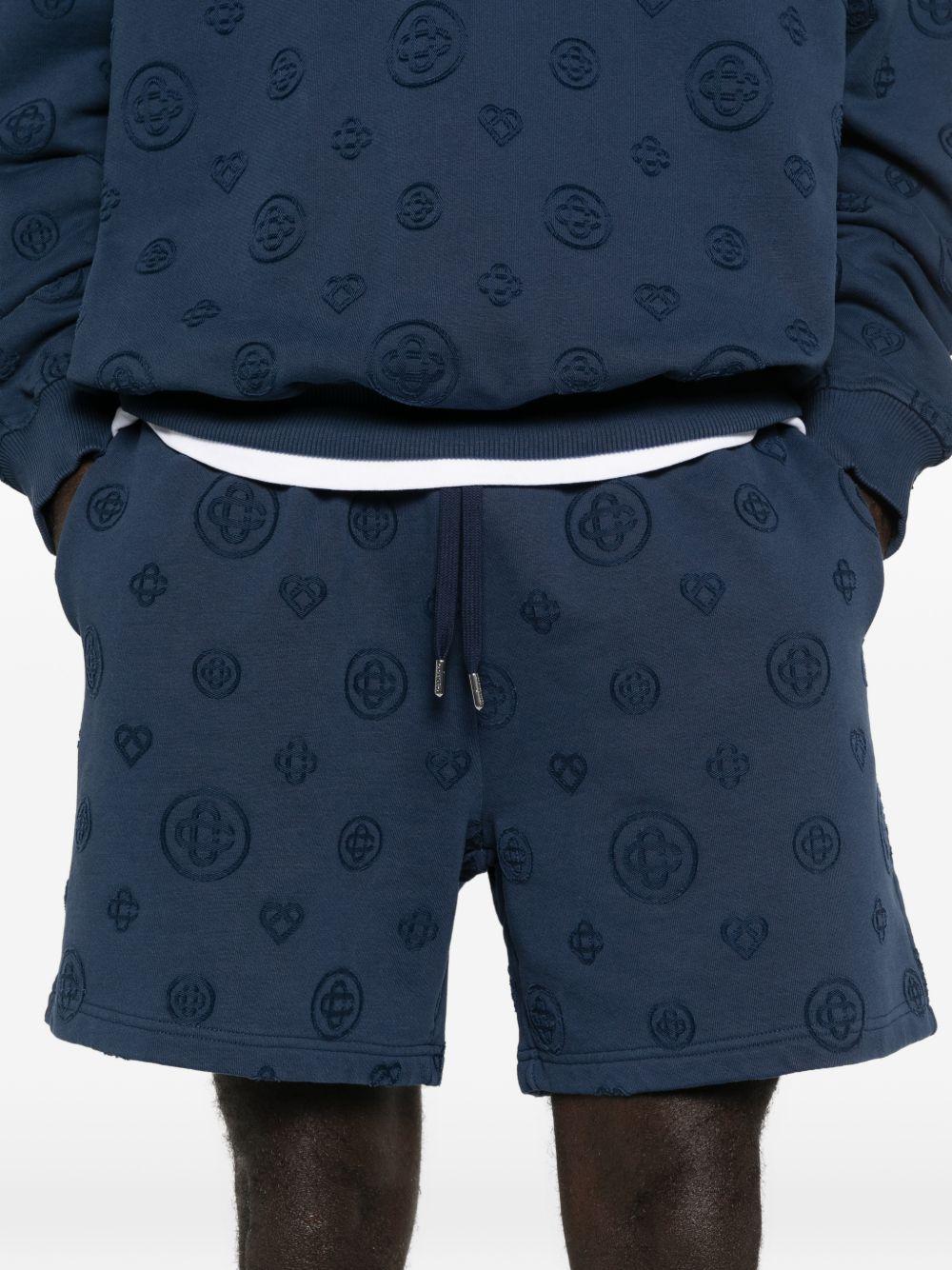 Pantaloncini sportivi con coulisse in vita a fantasia in blu Casablanca - uomo 