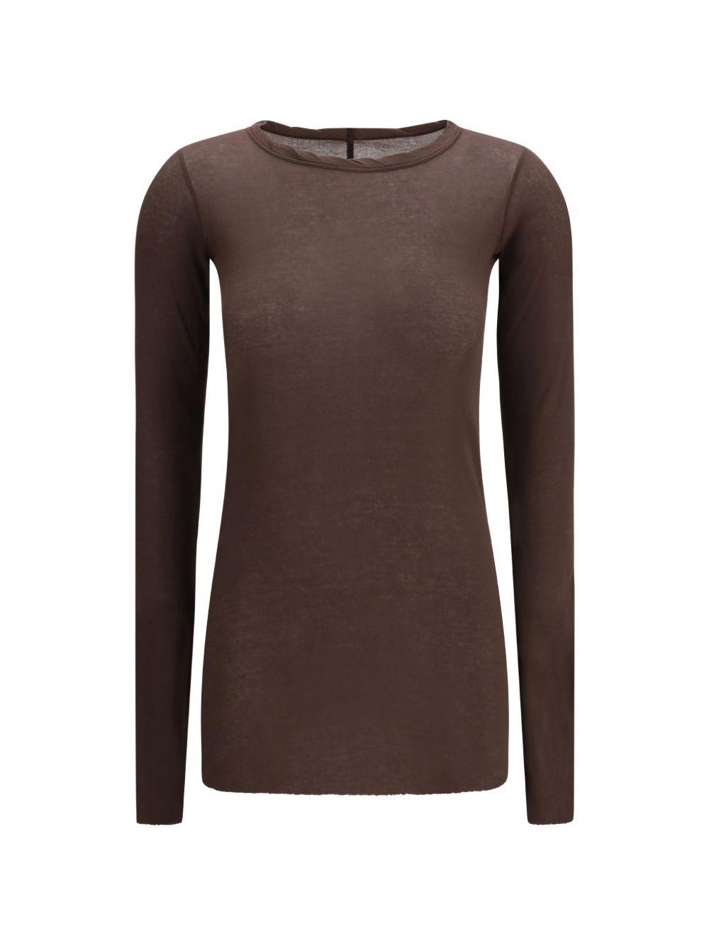 T-shirt a maniche lunghe in marrone Rick owens - donna 