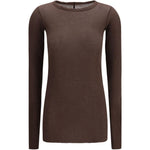 T-shirt a maniche lunghe in marrone Rick owens - donna 