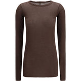 T-shirt a maniche lunghe in marrone Rick owens - donna 
