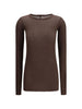 T-shirt a maniche lunghe in marrone Rick owens - donna