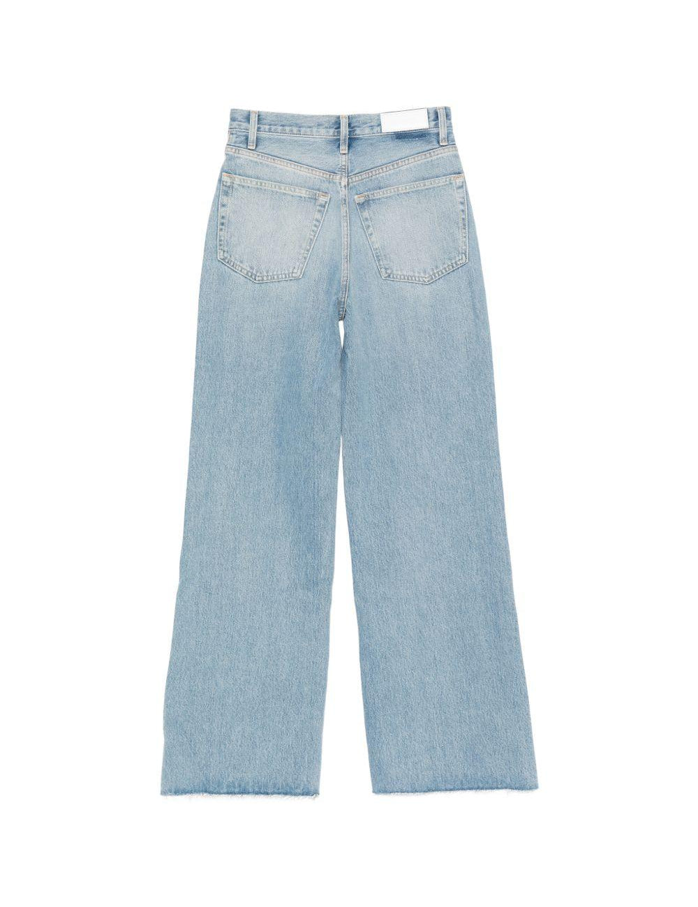 Jeans anni '70 a vita alta e gamba larga in celeste Re/done - donna 