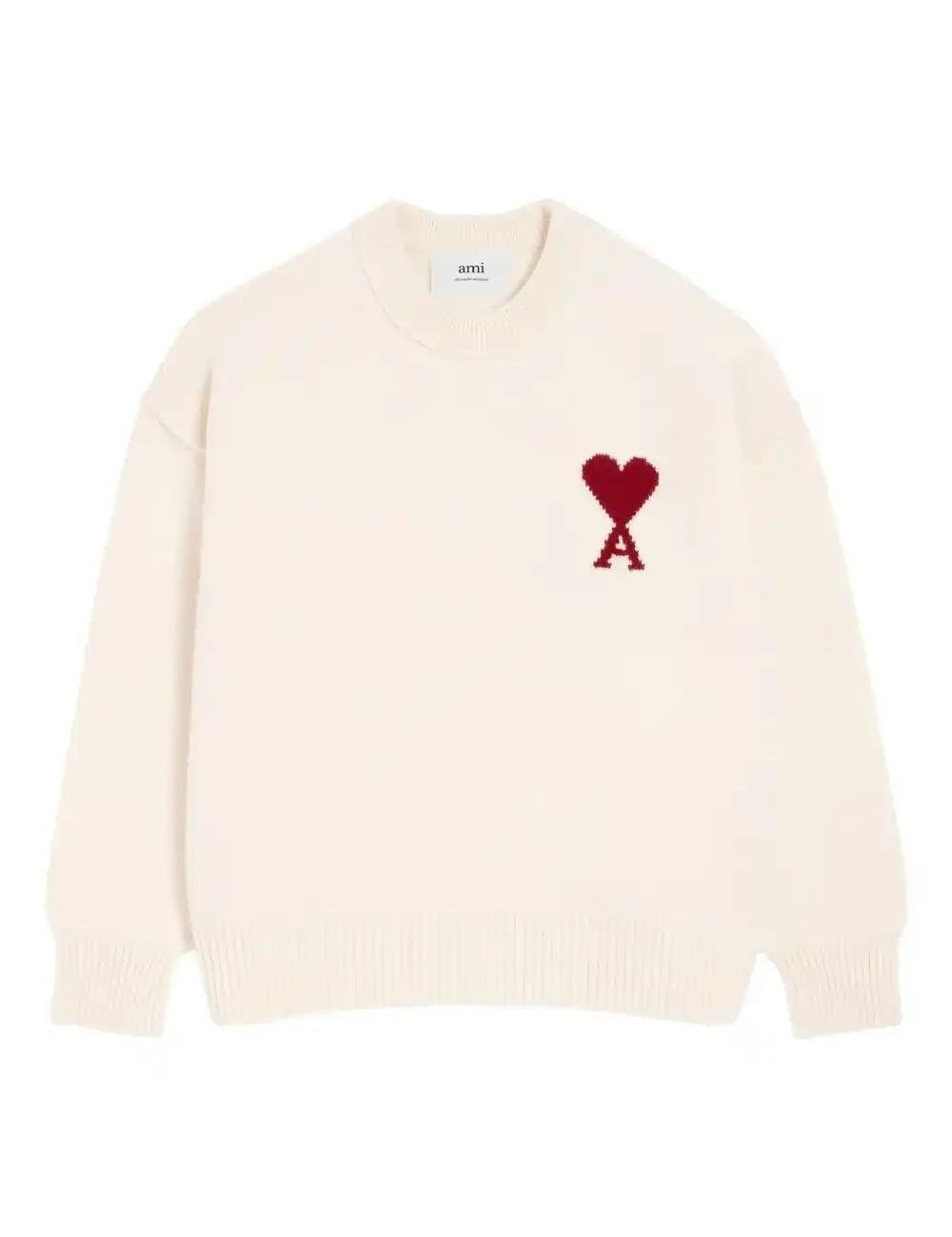 Maglione con logo in avorio Ami Paris - unisex 
