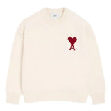 Maglione con logo in avorio Ami Paris - unisex 
